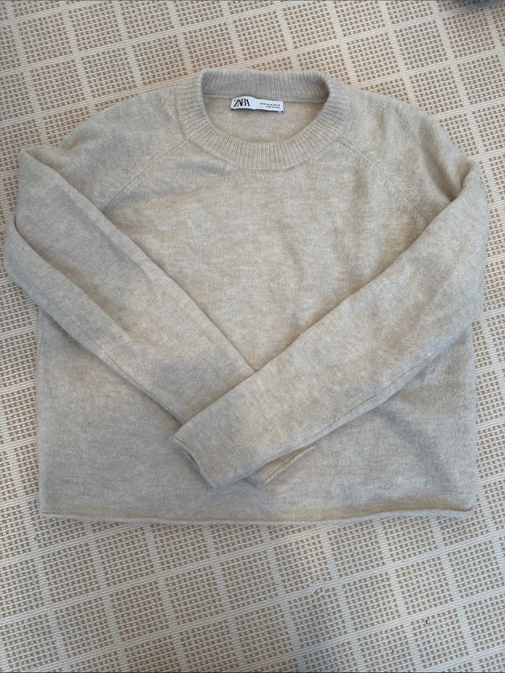Zara Crewneck Sweater in Light Taupe